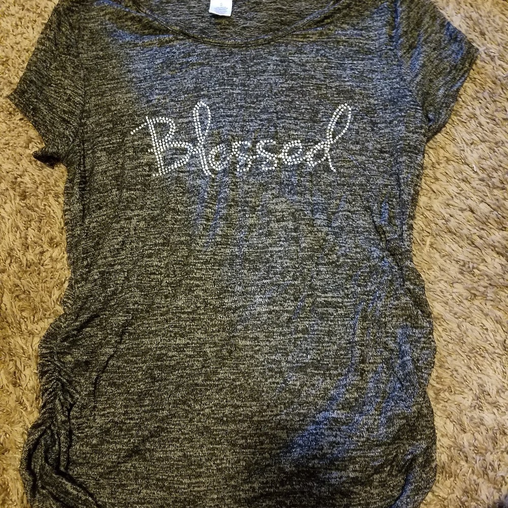 Medium bling blessed maternity top